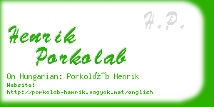 henrik porkolab business card